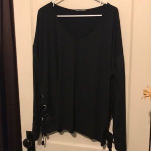 Black v-neck blouse